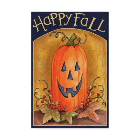 Trademark Fine Art Melinda Hipsher 'Pumpkin Face Happy Fall' Canvas Art, 12x19 ALI31431-C1219GG